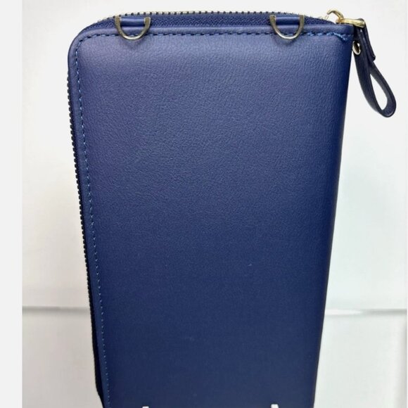 STL SELENA THE LABEL-CONVERTIBLE CLUTCH WALLET/ CROSSBODYBAG- BLUE FAUX LEATHER - Picture 5 of 5